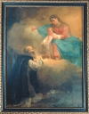 Tableau : don du Rosaire à saint Dominique