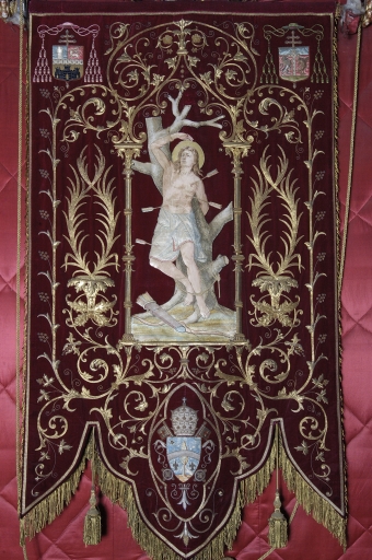 Bannière de procession : Saint Sébastien, Immaculée conception