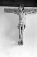 Statue (d'applique, petite nature) : Christ en croix, chapelle Notre-Dame-des-Fleurs (Grand-Champ)
