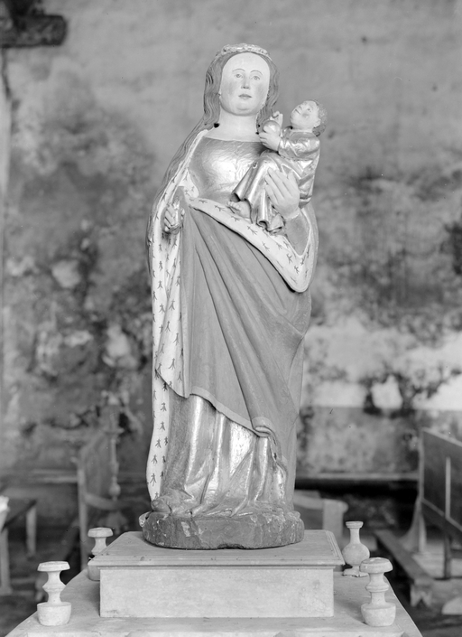 Statue (petite nature) : Vierge à l'Enfant dite Notre-Dame de Grâces, chapelle Notre-Dame-de-Grâces (Locmalo)
