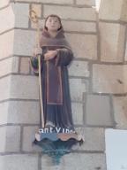 Statue (petite nature) : saint Vinoc, chapelle Saint-Pierre (Mahalon)