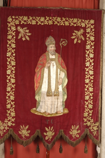 Bannière de procession paroissiale : Saint Médard, Immaculée Conception