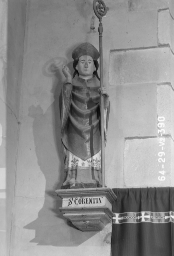 Statue : Saint Corentin, église paroissiale de Saint-Hernin (Saint-Hernin)