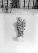 Statue (petite nature, d'applique) : Vierge à l'Enfant dite Notre-Dame de clarté, chapelle Notre-Dame de Loctavy (Priziac)
