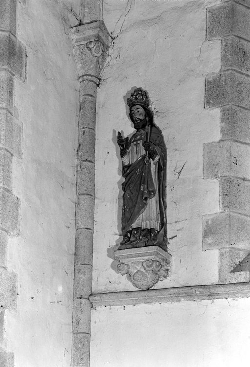 Statue (petite nature, d'applique) : saint Pierre, église Paroissiale Saint Pierre-Apôtre (Carnoët)