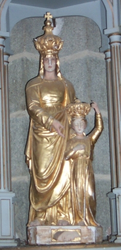 Statue sous dais : Education de la Vierge