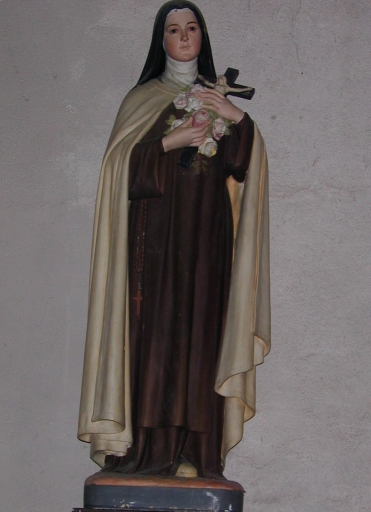 Statue : saint Thérèse de Lisieux ; socle