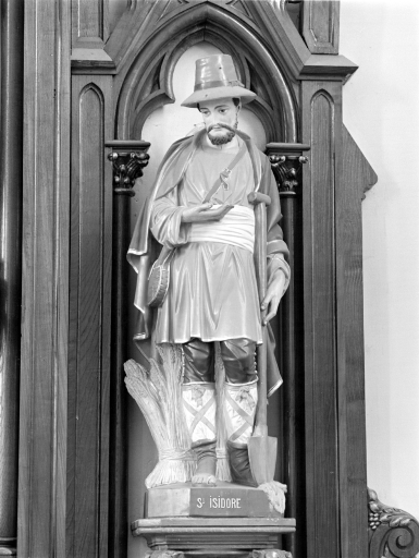 Ensemble de 3 statues : Saint Isidore, Saint Dominique, Saint Bernard (Marcillé-Raoul)