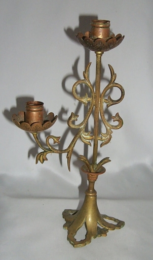 Paire 1 de chandeliers d'église