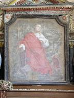 Tableau d'autel : Invention de la vraie croix par sainte Hélène, chapelle Saint-Golven, le Vieux-Bourg (Taupont)