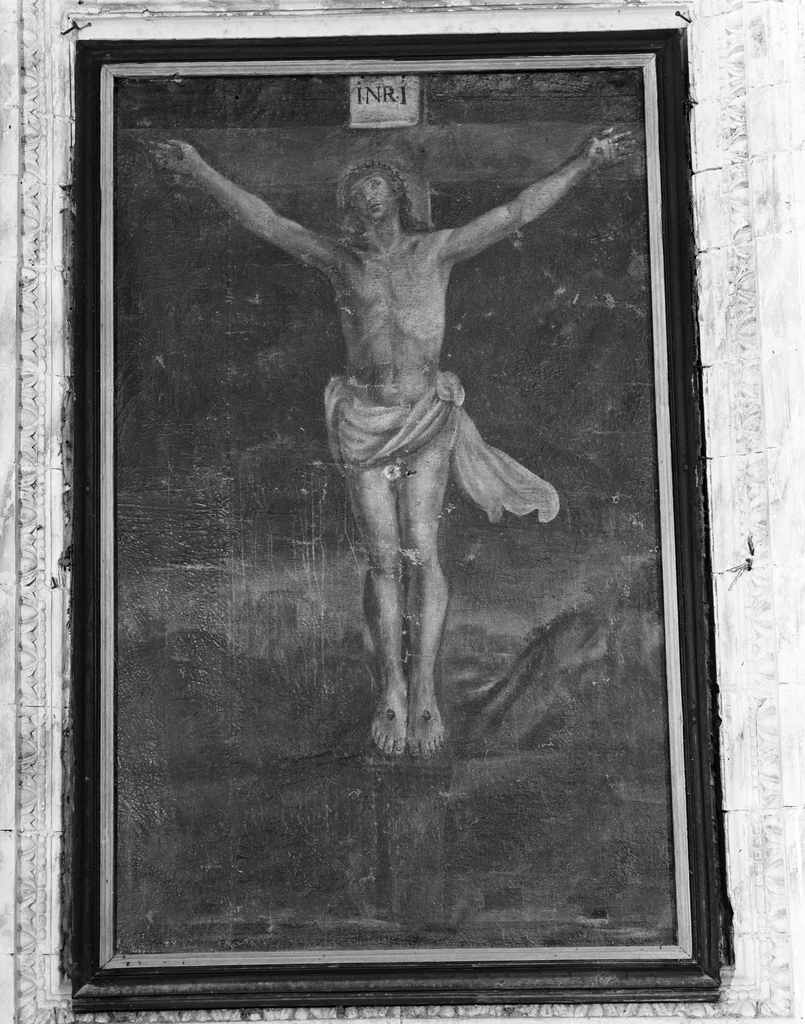 Tableau : Christ en croix, abbaye de bénédictins Saint-Gildas, de bénédictins de la congrégation de Saint-Maur, de soeurs de la charité de Saint-Louis (Saint-Gildas-de-Rhuys)