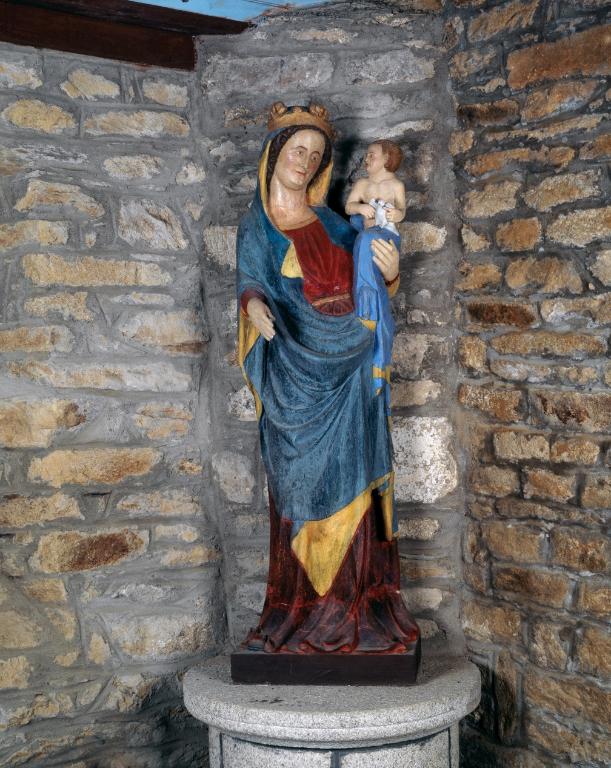 Statue : Vierge à l'Enfant, chapelle Saint-Méen, le Borne (Guégon)