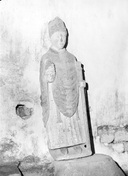 Statue (petite nature, d'applique) : saint Davy, saint David, chapelle Notre-Dame de Loctavy (Priziac)