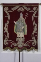 Bannière de procession paroissiale, dite des trésoriers : Calvaire, Saint Martin de Tours