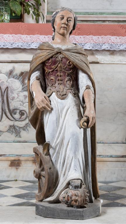 Statue : sainte Catherine d'Alexandrie, église Saint-Pierre de Plounez (Paimpol)