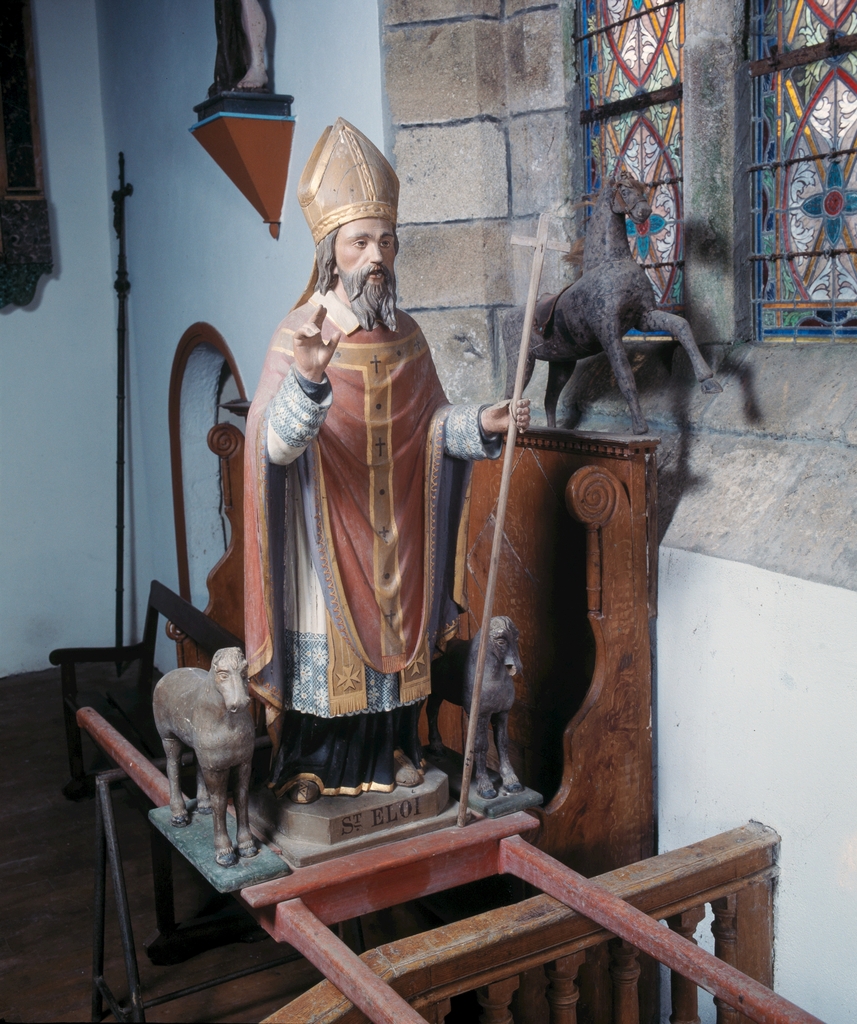 Statue de procession (petite nature) : saint Eloi, chapelle Saint-Servais (Pont-Scorff)