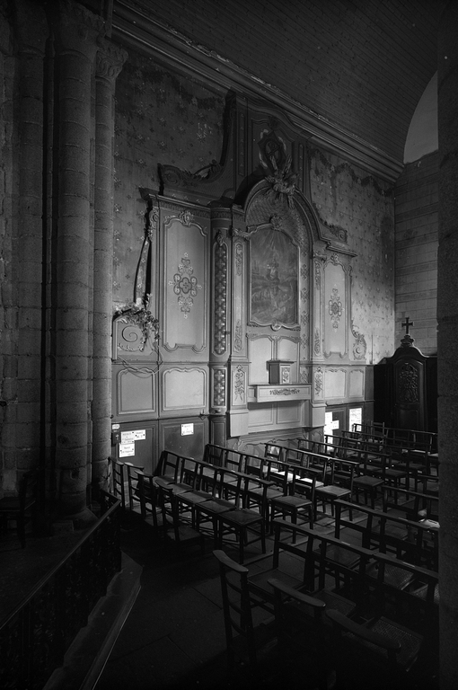 Ensemble de l'autel du Bon Pasteur : autel, retable, tabernacle : du bras sud du transept, église paroissiale Saint-André (Antrain fusionnée en Val-Couesnon en 2019)