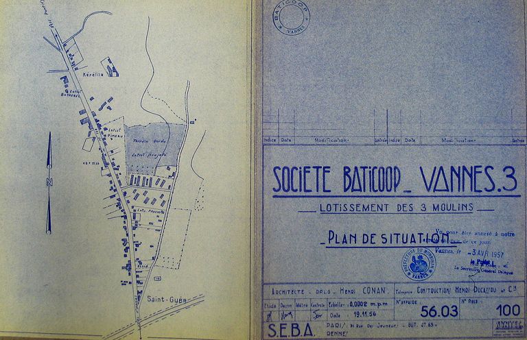 Lotissement concerté dit lotissement Baticoop, chemin anciennement Kerjallé ; rue Irène Joliot-Curie ; square des Trois-Moulins ; rue Lamartine ; rue Alphonse Daudet ; impasse des Lutins ; rue des Lutins (Vannes)