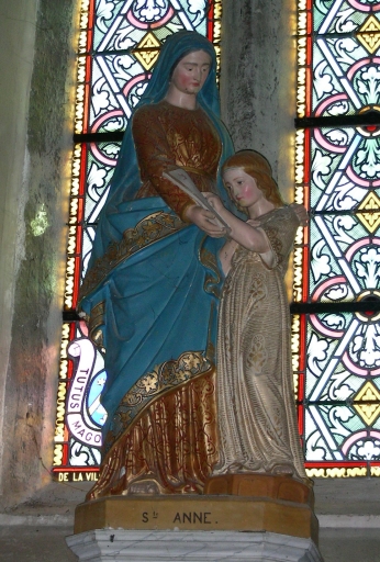 Groupe sculpté : Education de la Vierge