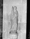 Statue (d'applique, petite nature) : sainte Barbe, église paroissiale Saint-Ronan (Locronan)
