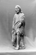 Statue (d'applique, demi-nature) : saint Jean-Baptiste, église Paroissiale Notre-Dame (Kergrist-Moëlou)