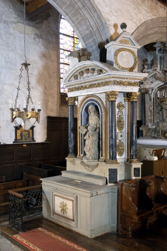 Ensemble de l'autel de sainte Anne : autel, retable, gradin d'autel