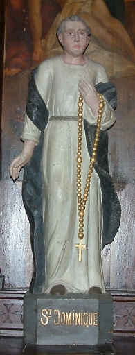 Statue : saint Dominique, église paroissiale Saint-Aubin (Yffiniac)