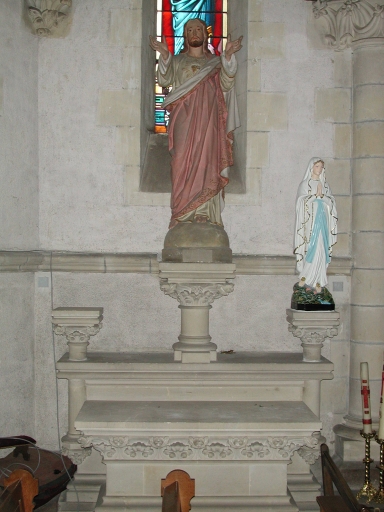 Autel du Sacré Coeur : autel, gradin d'autel, degré d'autel