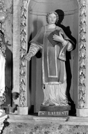 Statue (petite nature) : saint Laurent, église paroissiale Saint-Martin (Lassy)