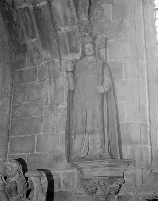 Statue (d'applique, grandeur nature) : saint Louis, église paroissiale Saint-Ronan (Locronan)