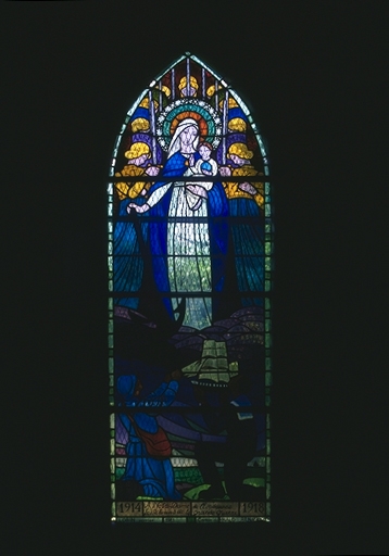 Verrière-ex-voto de la maîtresse-vitre : Notre-Dame de l'Espérance