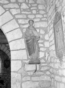 Statue (petite nature) : sainte Apolline, église paroissiale Saint-Adrien (Persquen)