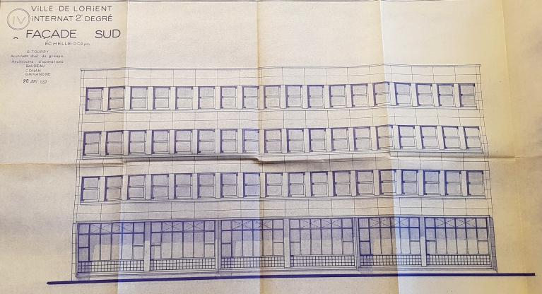 Les premiers internats et externats du lycée Dupuy-de-Lôme, 4 rue Jean Le Coutaller (Lorient)