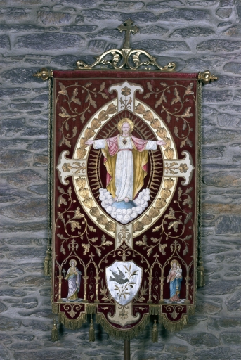 Bannière de procession : Sacré-coeur et saint Martin