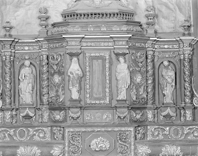 Statue (4, statuette, d'applique) : Vierge, saint Jean, saint Pierre, saint Paul, église paroissiale Notre-Dame (Bringolo)