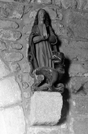 Groupe sculpté sainte Marguerite et le dragon, église paroissiale Saint-Jean (Saint-Maden)
