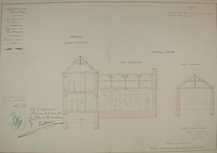 Ecole primaire publique et ancienne mairie, 1 rue de la Flume (La Mézière)