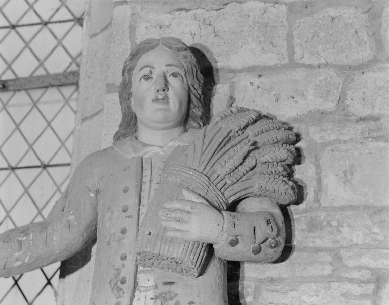 Statue (grandeur nature, d'applique) : saint Isidore, chapelle Notre-Dame-du-Loc (Saint-Avé)