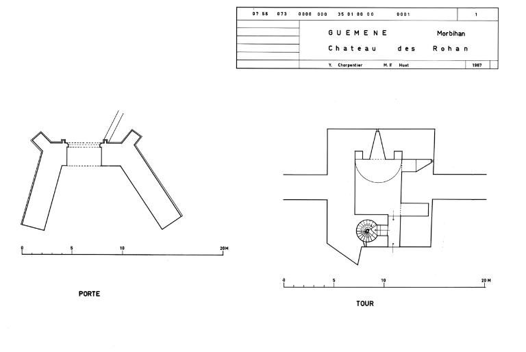 Château fort, place et rue du château (Guémené-sur-Scorff)