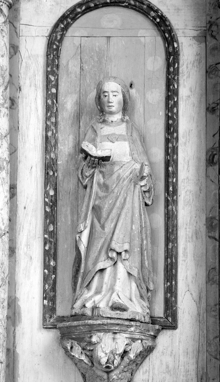 Statue (2, petite nature, d'applique) : saint Blaise, saint Pierre, église paroissiale Saint-Blaise (Bulat-Pestivien)