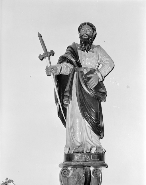 Statue (2, en pendant, petite nature) : saint Pierre, saint Paul, chapelle Notre-Dame (Les Champs-Géraux)