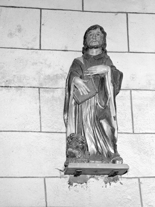 Statue (d'applique, petite nature) : saint Marc, église paroissiale Saint-Aignan (Saint-Aignan)