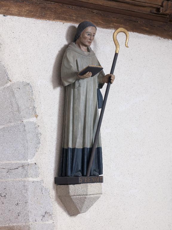 Statue : Saint Benoît de Nursie, chapelle Saint-Barthélemy (Pleucadeuc)