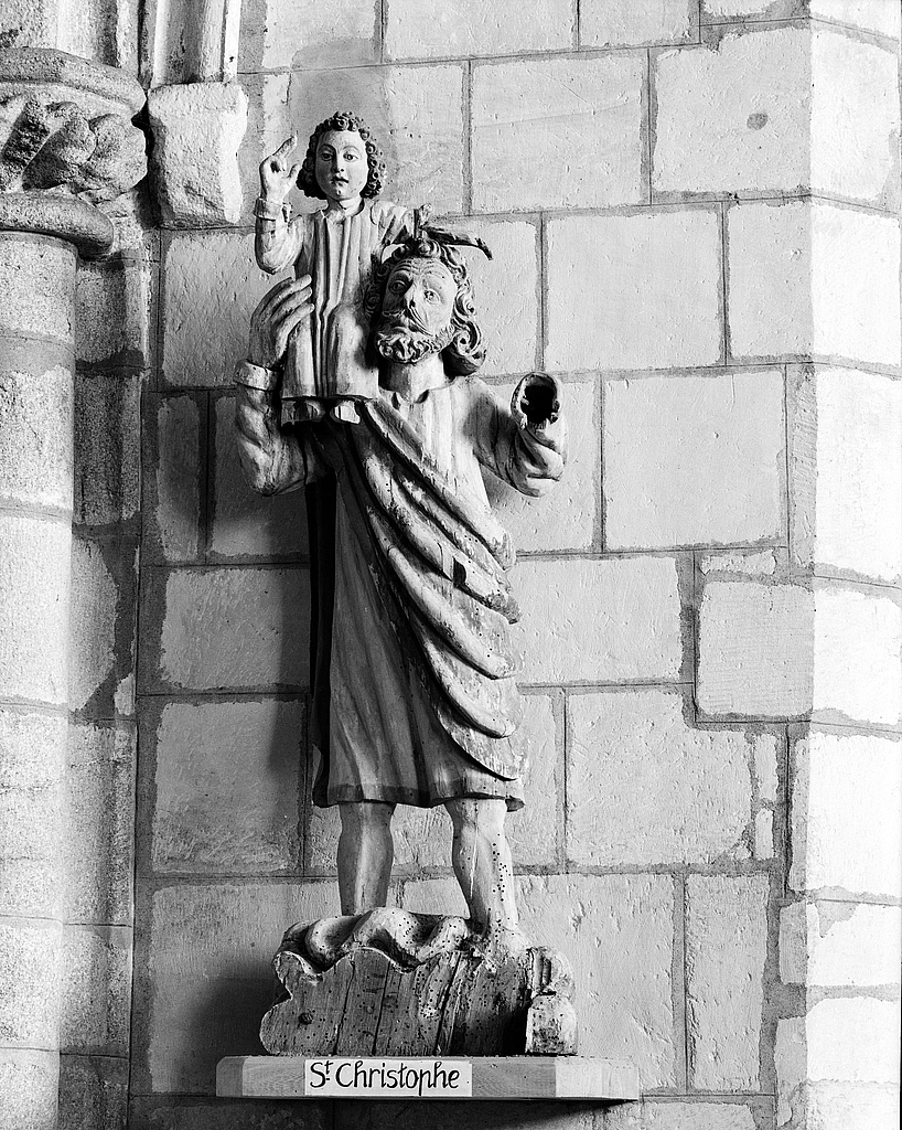 Statue (d'applique, petite nature) : saint Christophe, cathédrale de Saint-Paul-Aurélien (Saint-Pol-de-Léon)