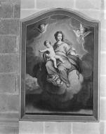 Tableau : la Vierge et l'Enfant aux rosaires, abbaye de bénédictins Saint-Gildas, de bénédictins de la congrégation de Saint-Maur, de soeurs de la charité de Saint-Louis (Saint-Gildas-de-Rhuys)